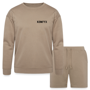 KOMFYX - Bella + Canvas Unisex Sweatshirt & Short Set - tan