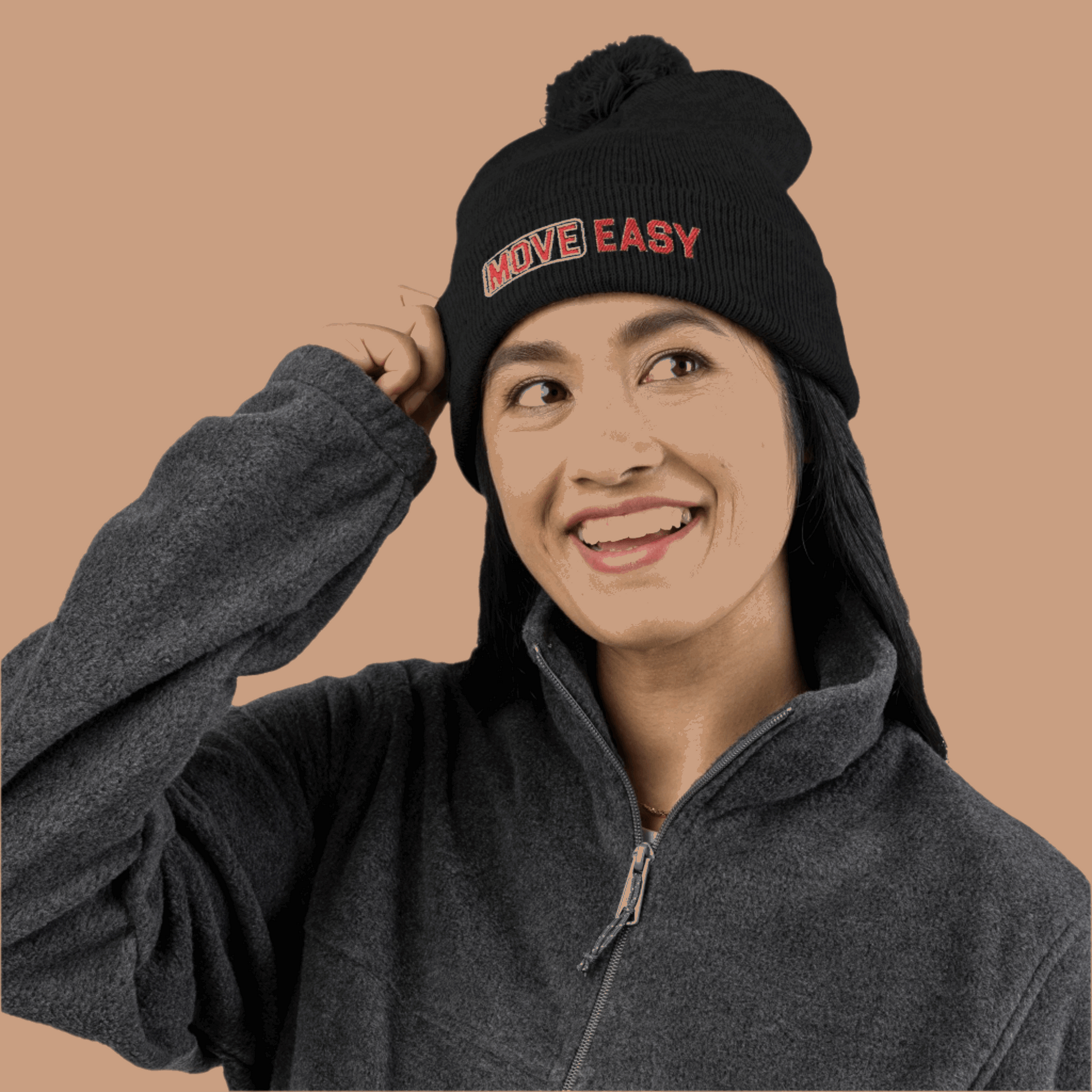 Move Easy - Pom-Pom Knit Cap