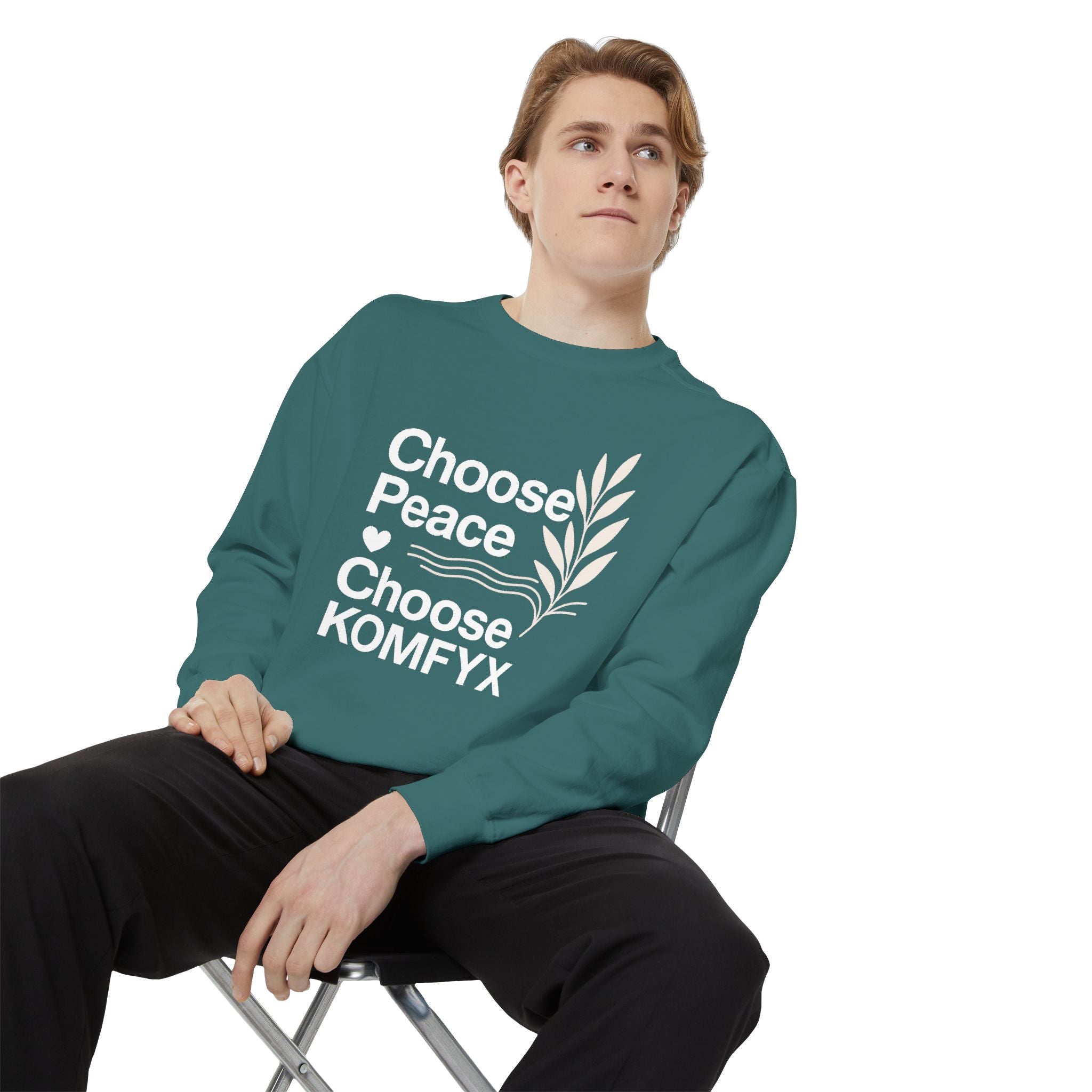Choose Peace, Choose KOMFYX - Garment-Dyed Sweatshirt