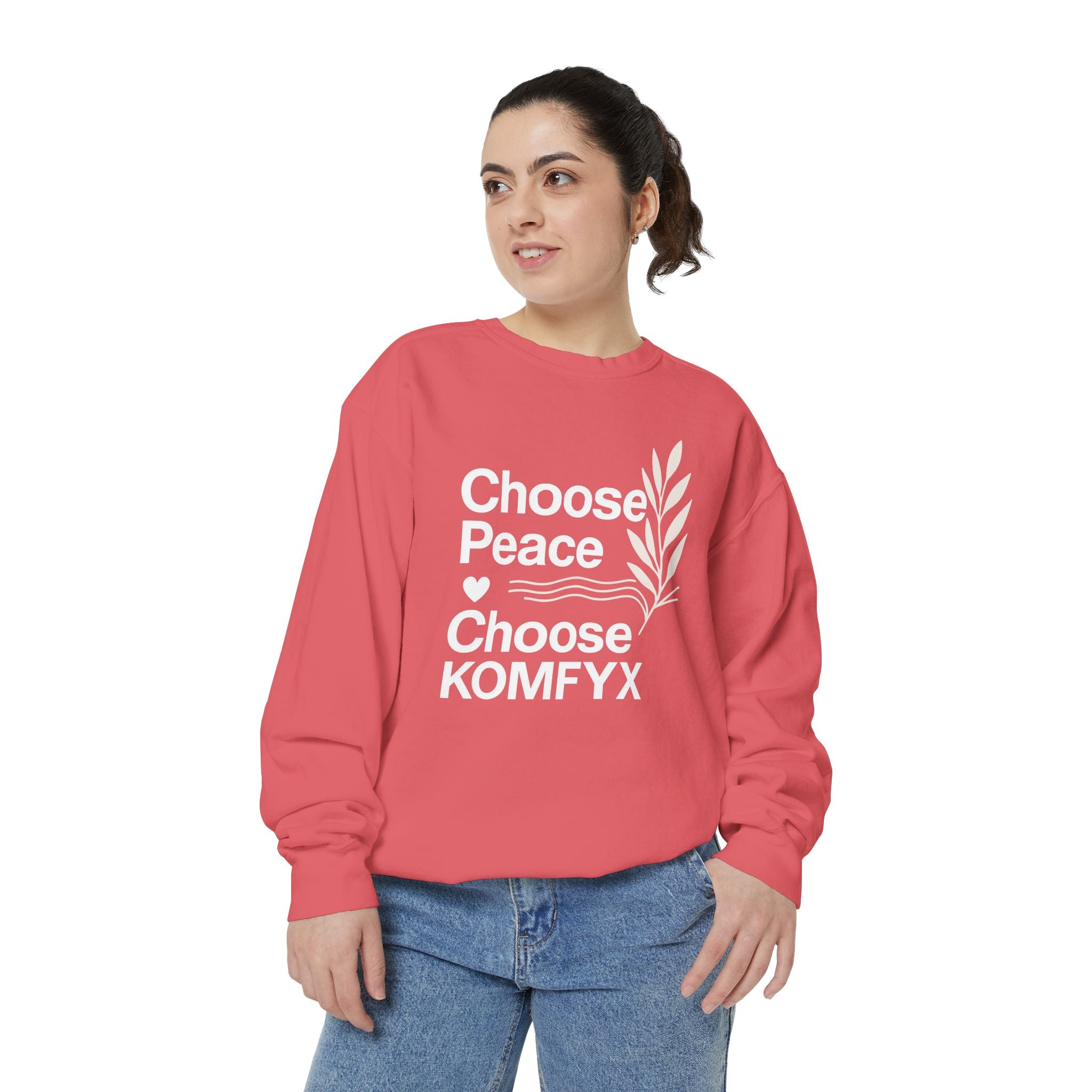 Choose Peace, Choose KOMFYX - Garment-Dyed Sweatshirt