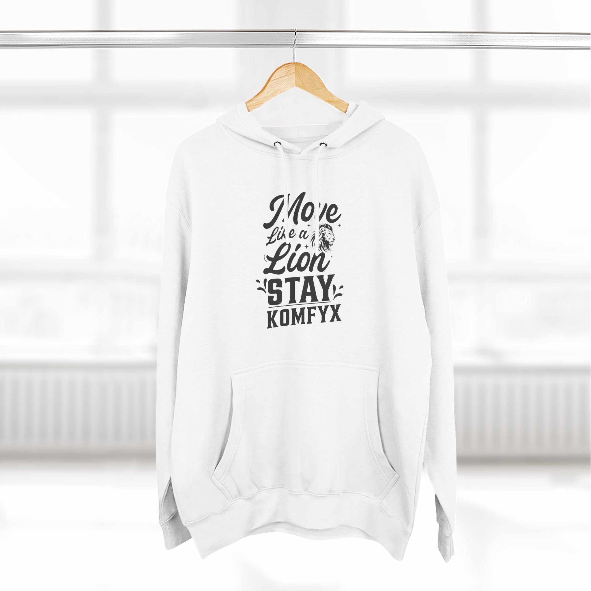 Move like a lion - Three-Panel Fleece Hoodie