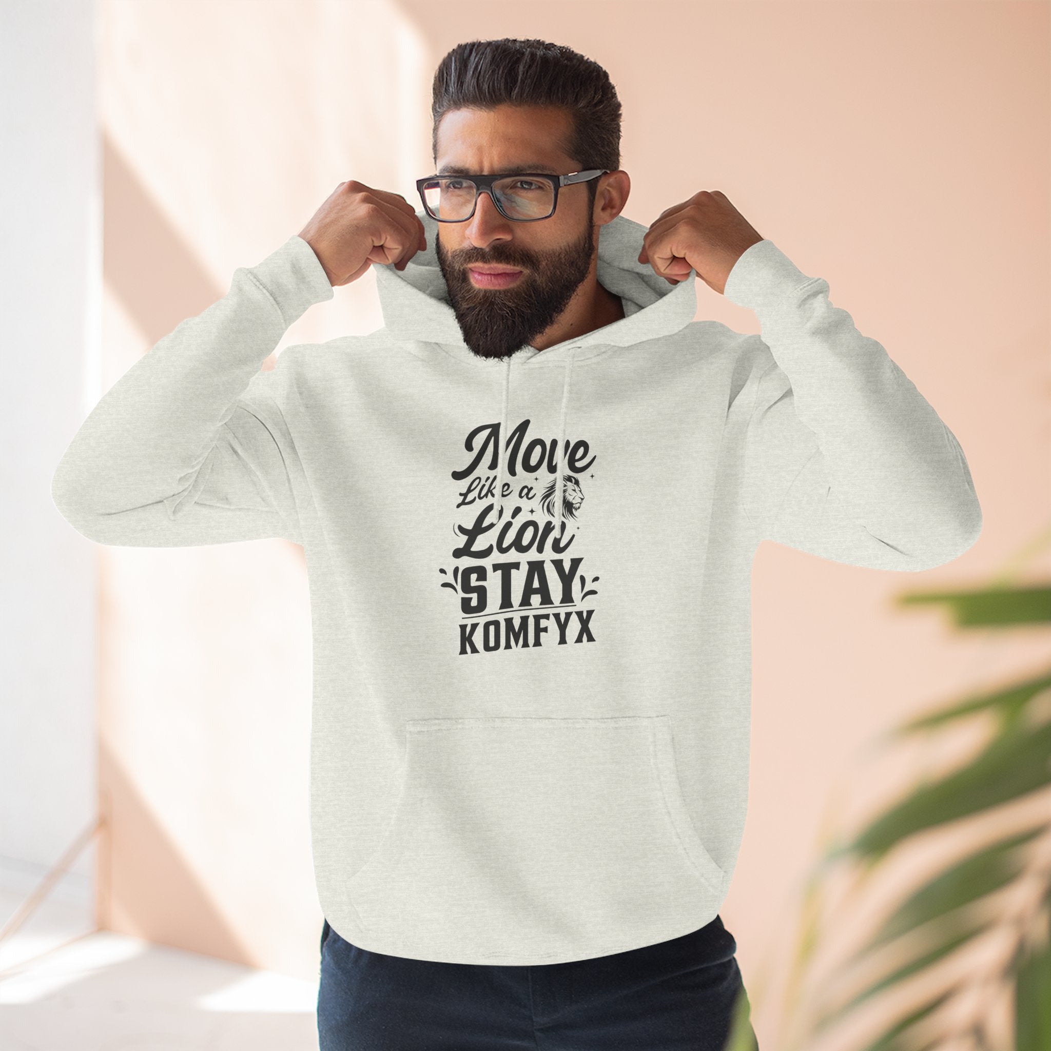 Move like a lion - Three-Panel Fleece Hoodie