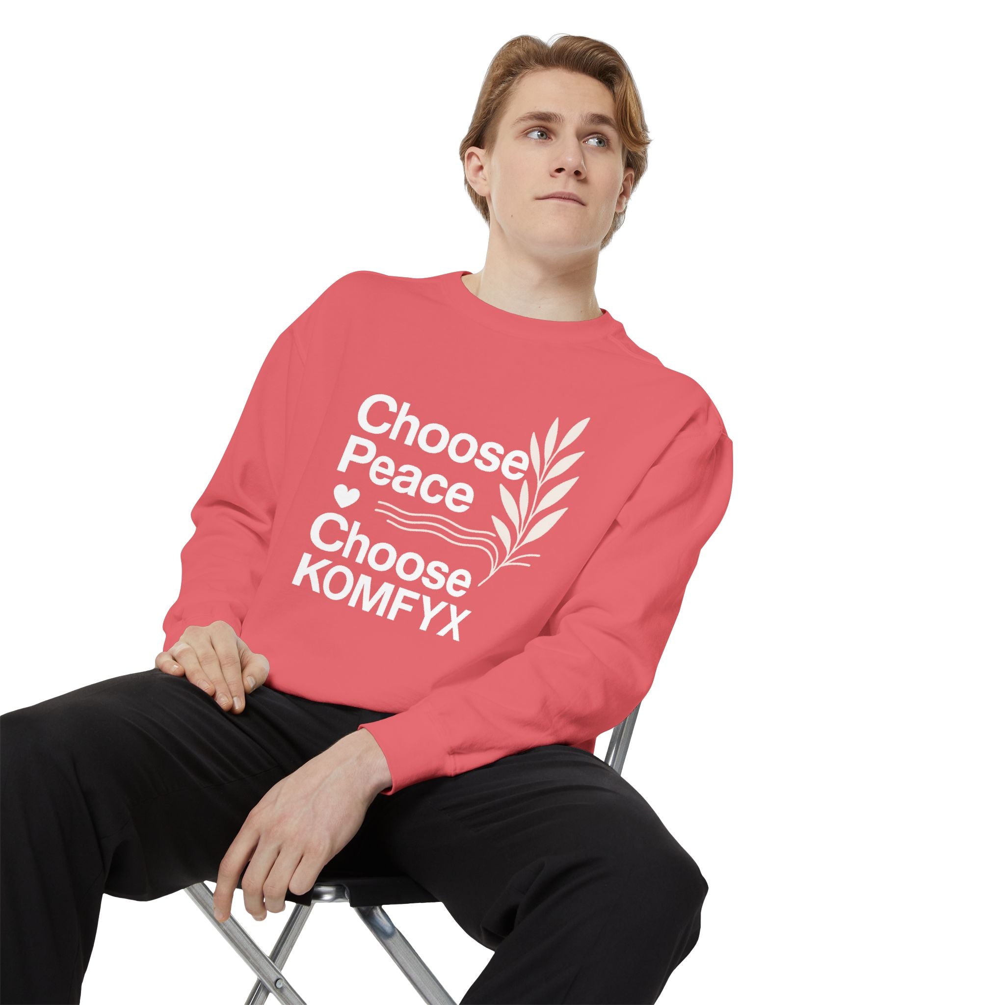 Choose Peace, Choose KOMFYX - Garment-Dyed Sweatshirt