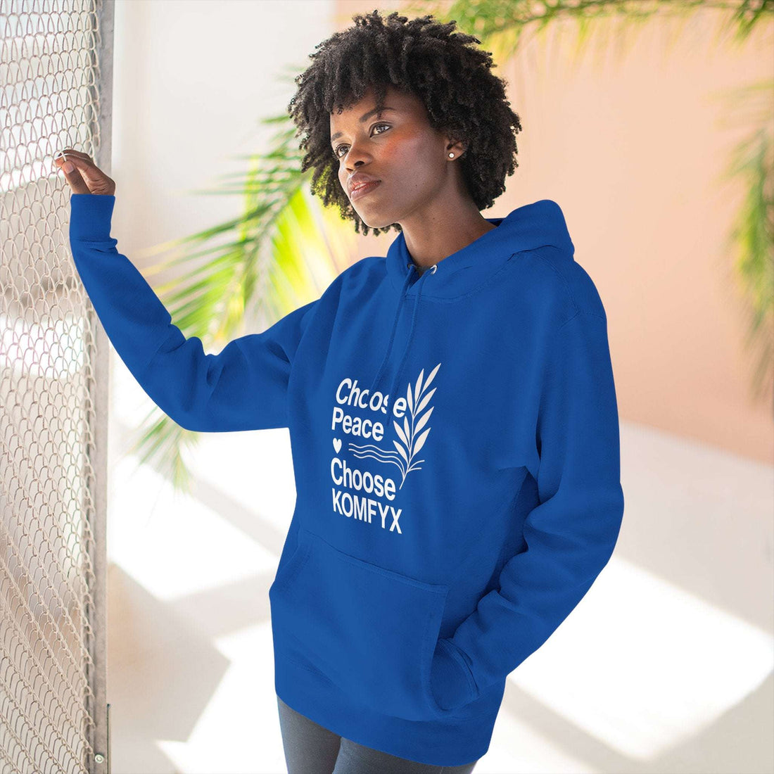 Choose Peace, Choose KOMFYX - Three-Panel Fleece Hoodie