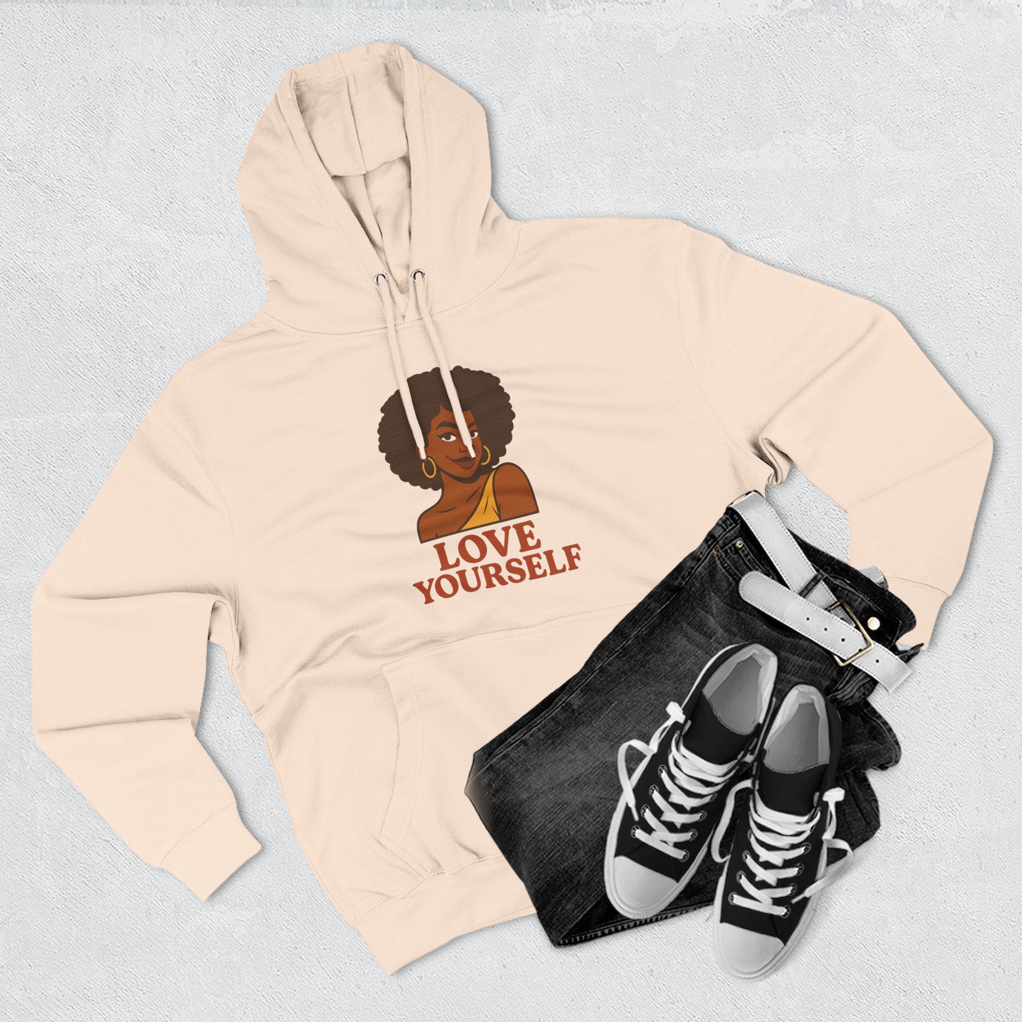 Love Yourself - Three-Panel Fleece Hoodie