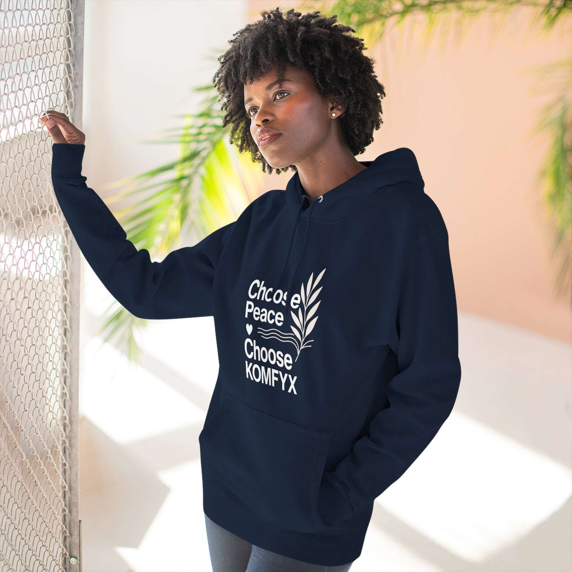 Choose Peace, Choose KOMFYX - Three-Panel Fleece Hoodie