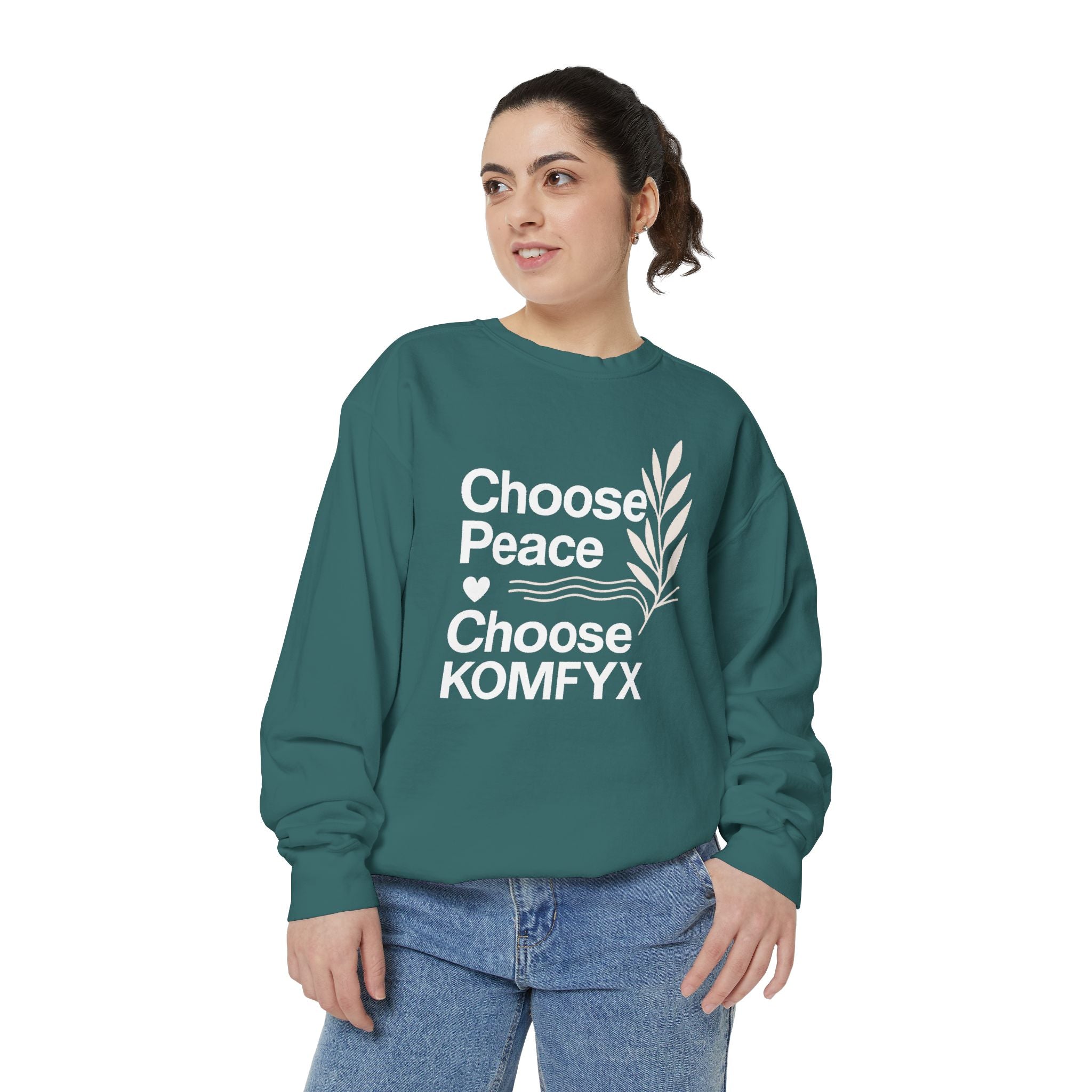 Choose Peace, Choose KOMFYX - Garment-Dyed Sweatshirt