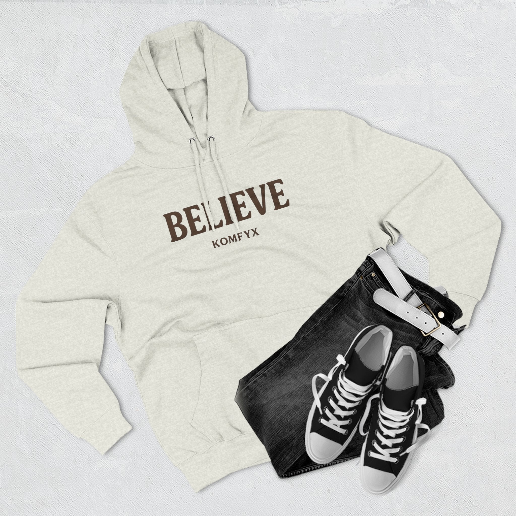 Believe - Three-Panel Fleece Hoodie