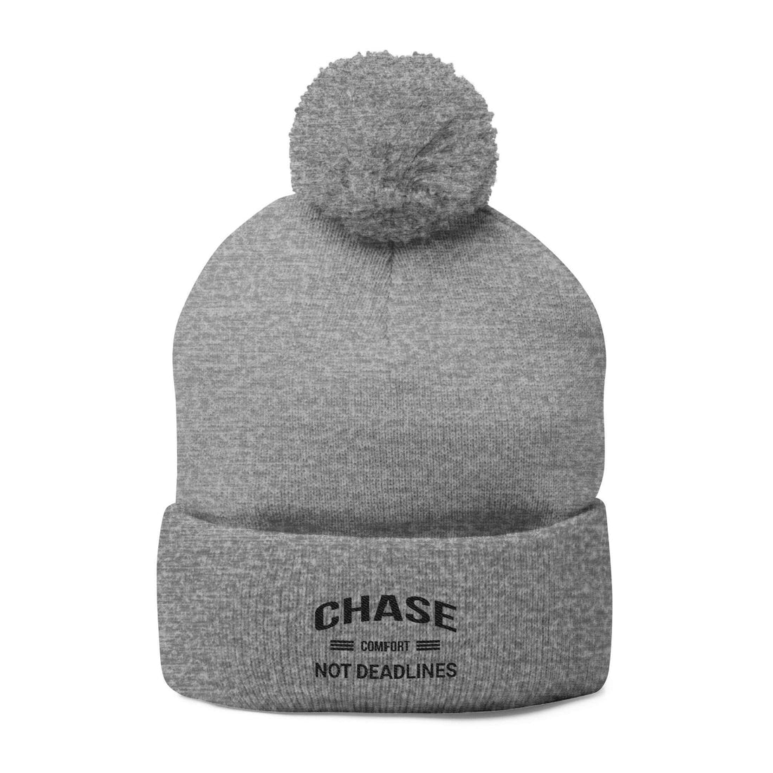 Chase Comfort , Not Deadlines - Pom-Pom Knit Cap