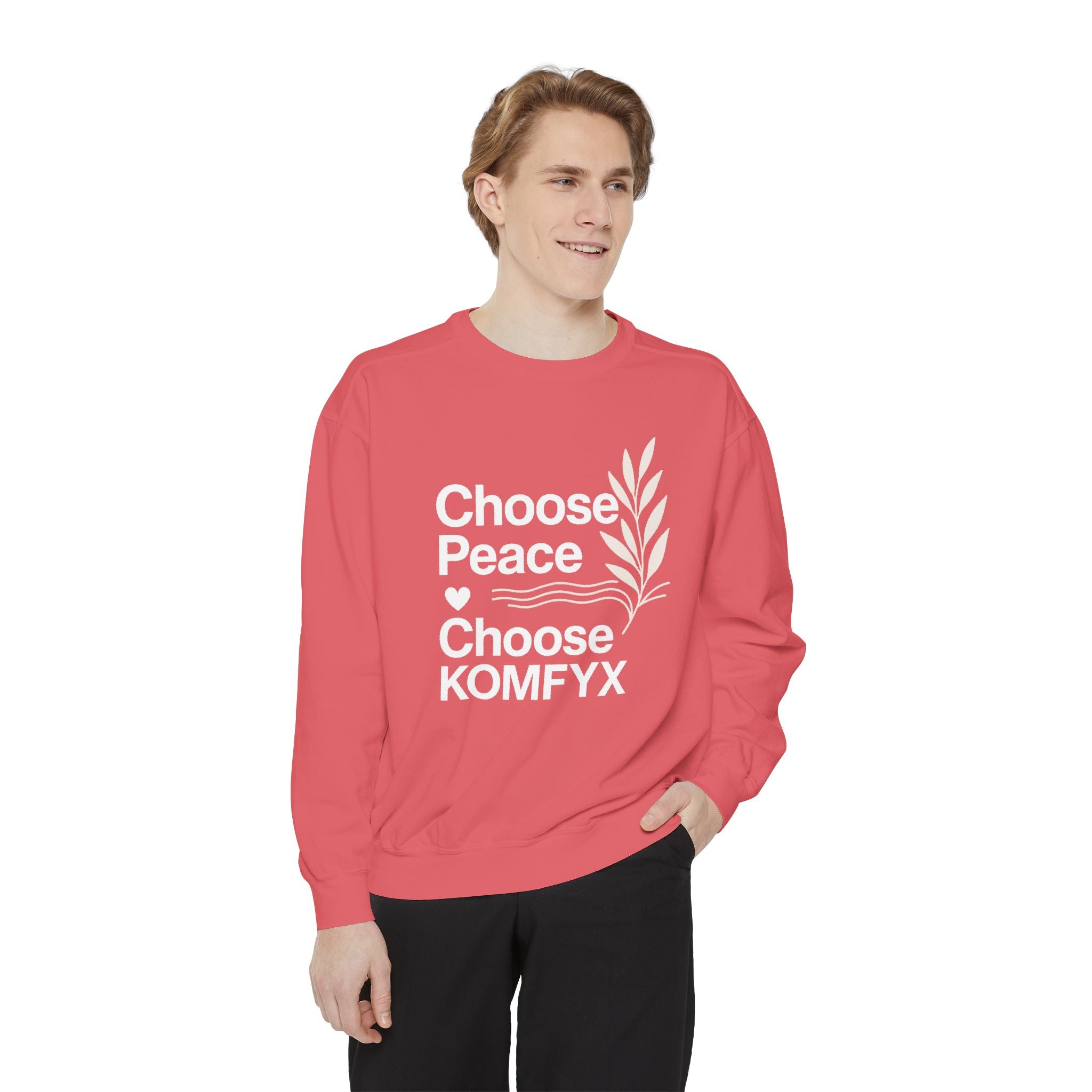 Choose Peace, Choose KOMFYX - Garment-Dyed Sweatshirt