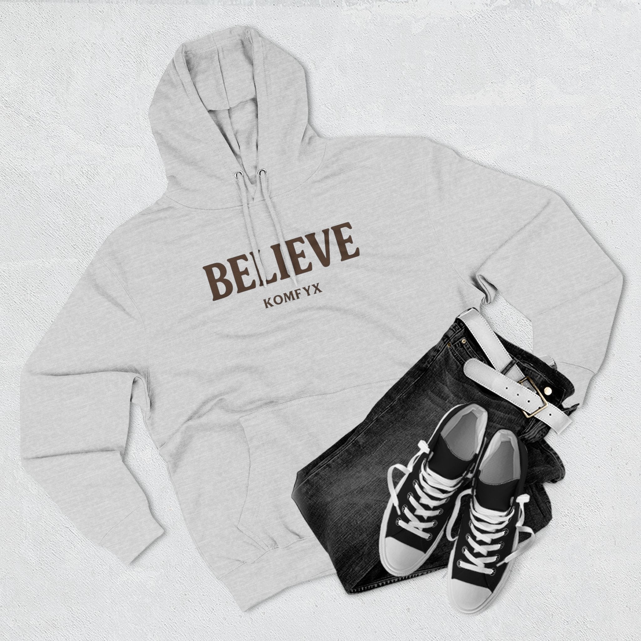 Believe - Three-Panel Fleece Hoodie