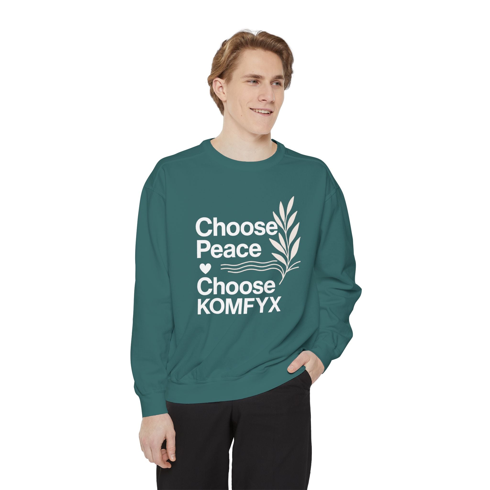 Choose Peace, Choose KOMFYX - Garment-Dyed Sweatshirt