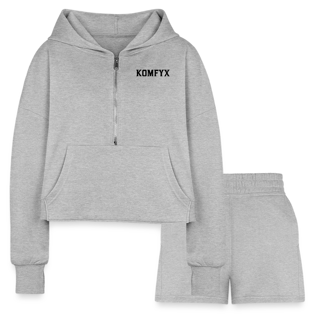 Women’s Cropped Hoodie & Jogger Short Set - nude