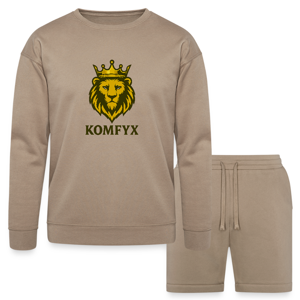 KomfyX - Bella + Canvas Unisex Sweatshirt & Short Set - tan