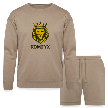 KomfyX - Bella + Canvas Unisex Sweatshirt & Short Set - tan