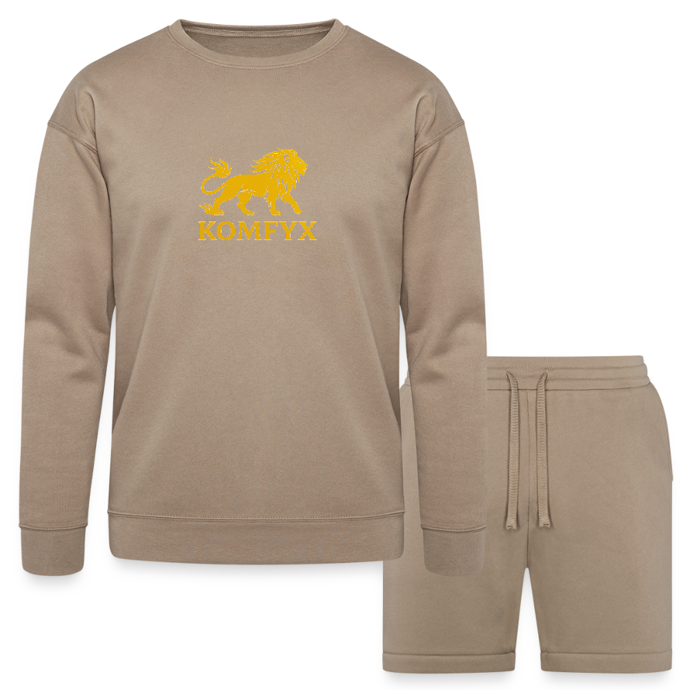 KomfyX - Bella + Canvas Unisex Sweatshirt & Short Set - tan