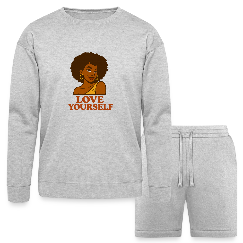 Love Yourself - Bella + Canvas Unisex Sweatshirt & Short Set - black