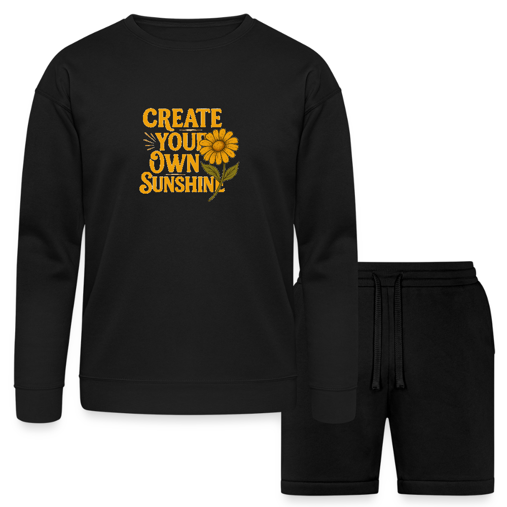 Create Your Own Sunshine -Bella + Canvas Unisex Sweatshirt & Short Set - black