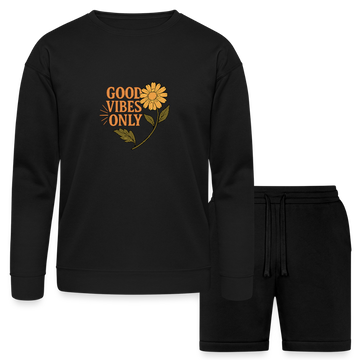 Good Vibes Only - Bella + Canvas Unisex Sweatshirt & Short Set - black