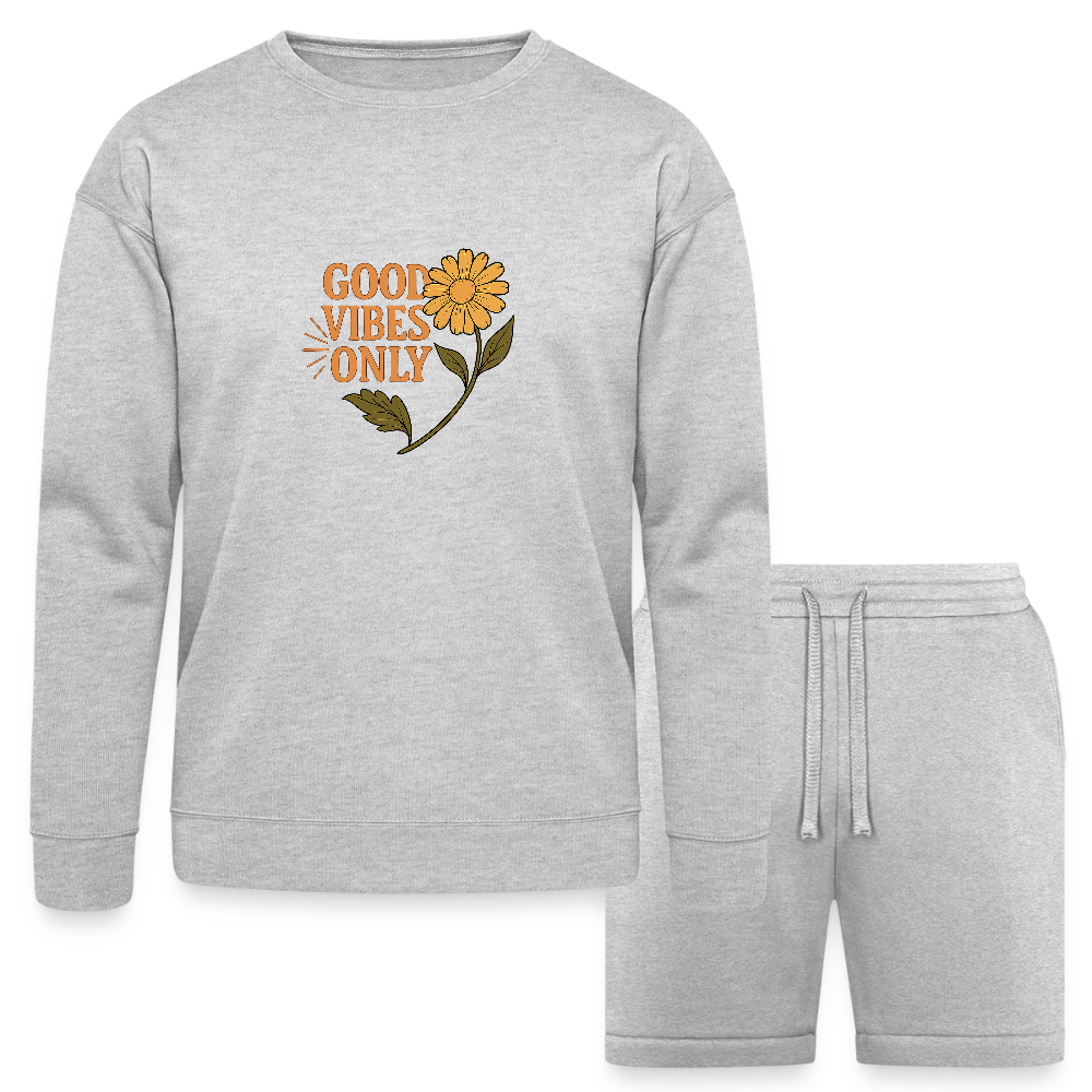 Good Vibes Only - Bella + Canvas Unisex Sweatshirt & Short Set - black