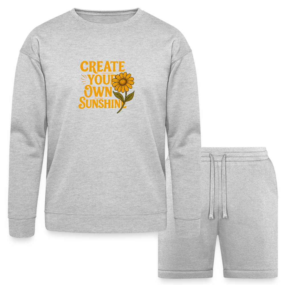 Create Your Own Sunshine -Bella + Canvas Unisex Sweatshirt & Short Set - heather gray