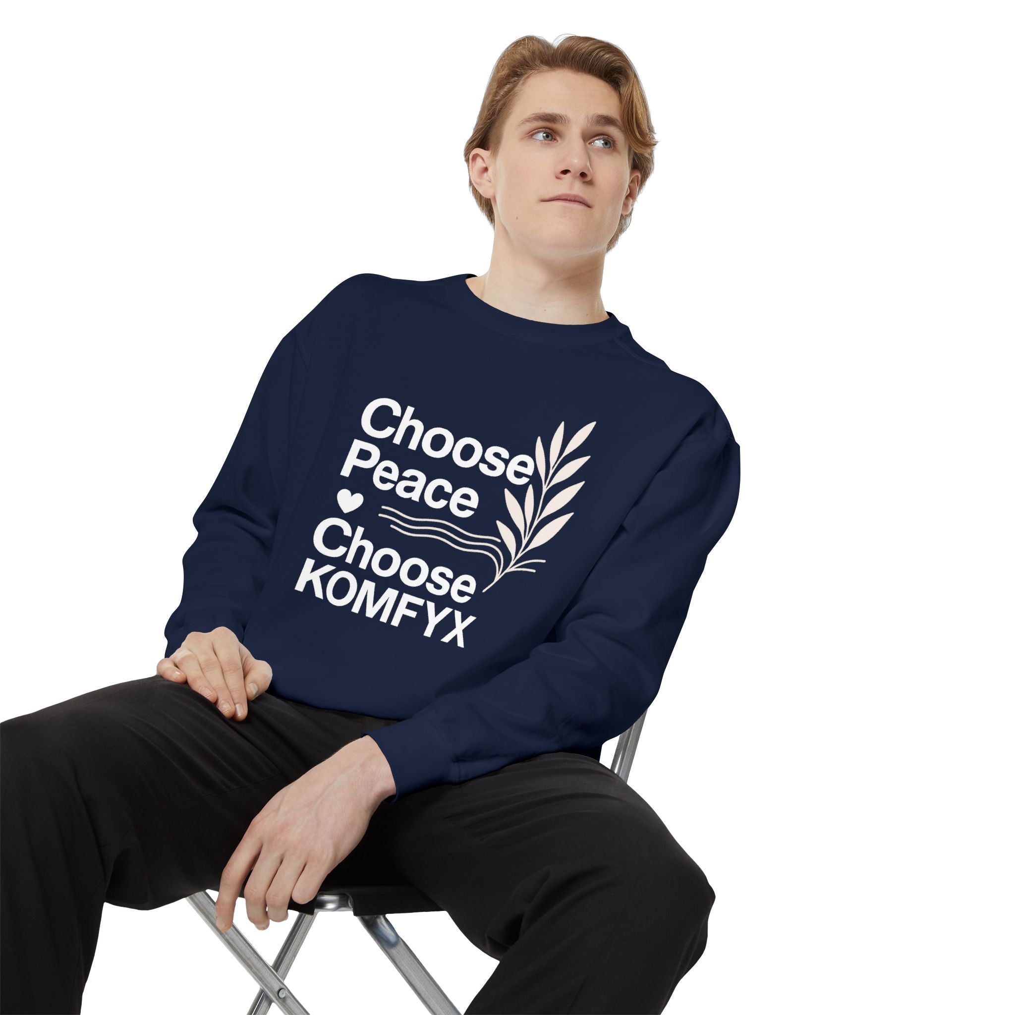 Choose Peace, Choose KOMFYX - Garment-Dyed Sweatshirt