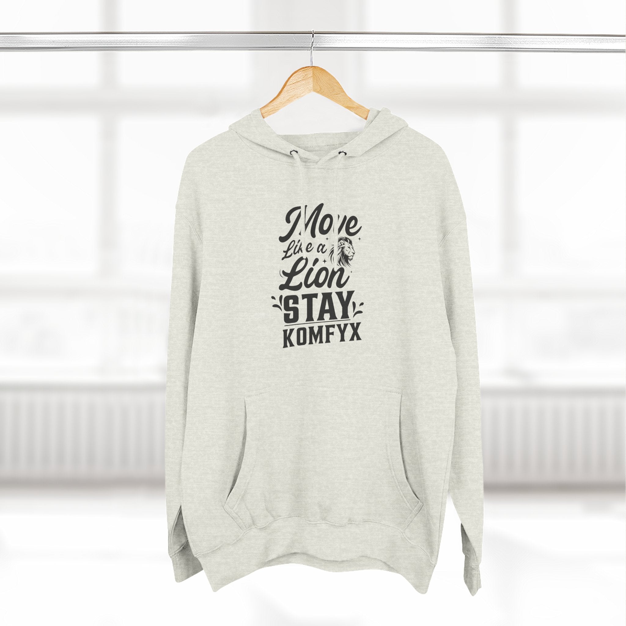 Move like a lion - Three-Panel Fleece Hoodie
