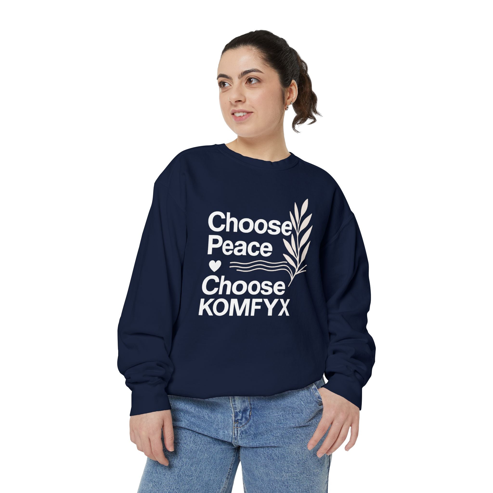 Choose Peace, Choose KOMFYX - Garment-Dyed Sweatshirt