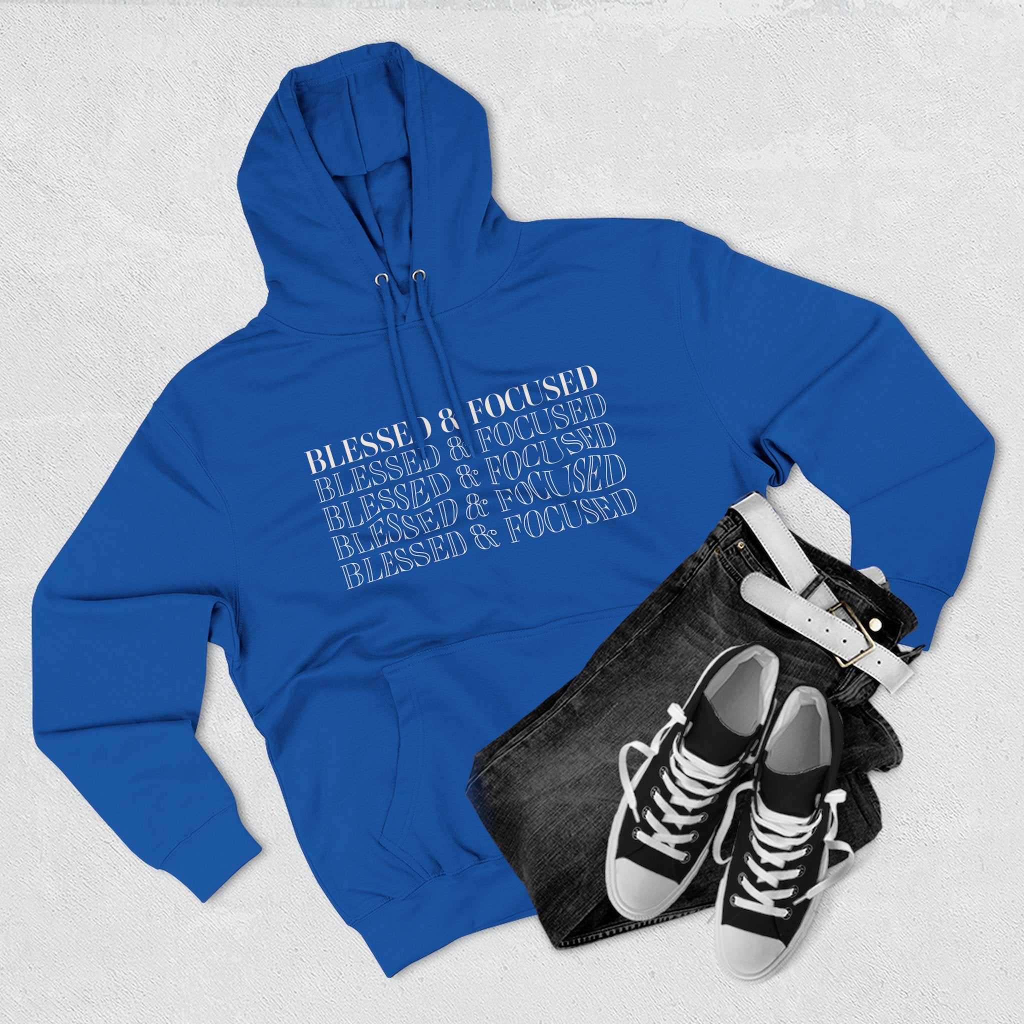Blessed & Focused - Three-Panel Fleece Hoodie