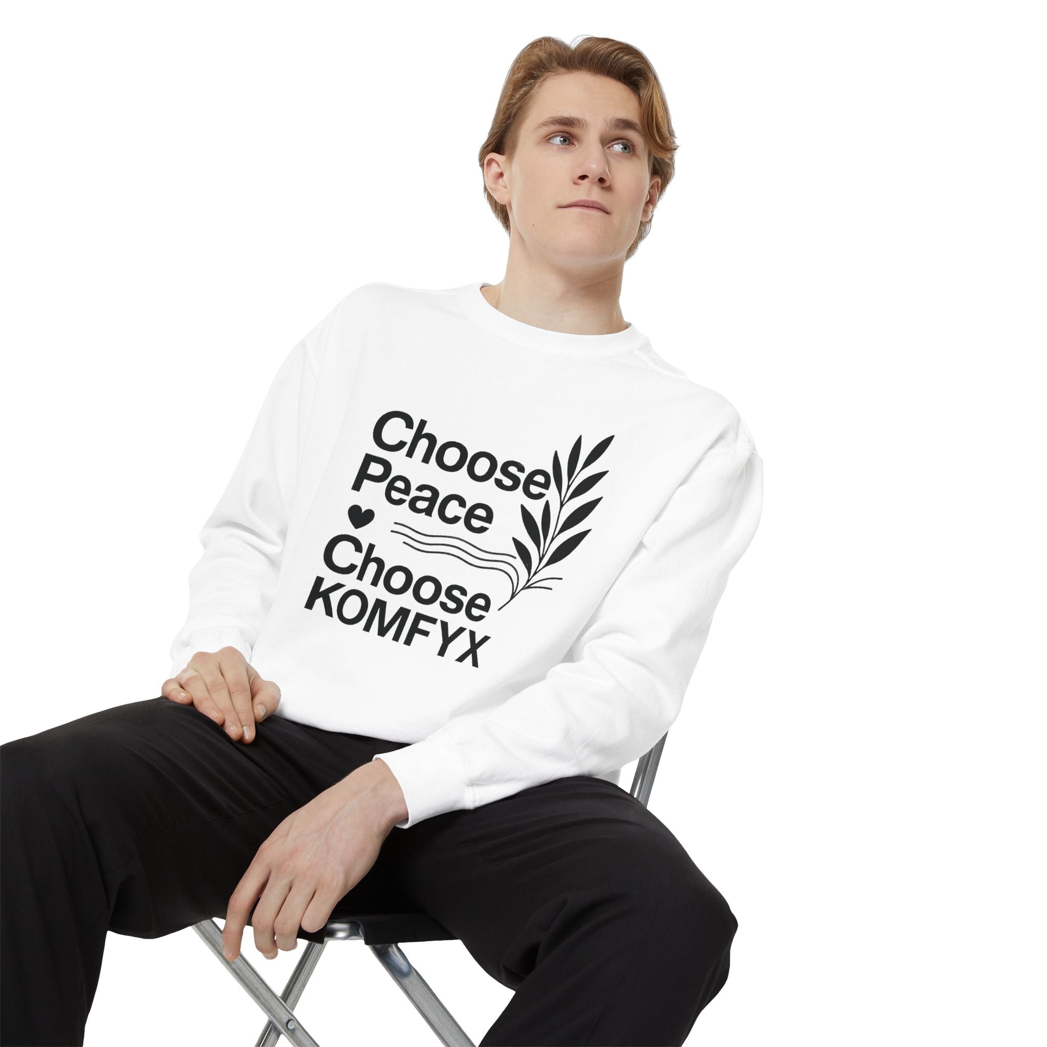 Choose Peace, Choose KOMFYX - Garment-Dyed Sweatshirt