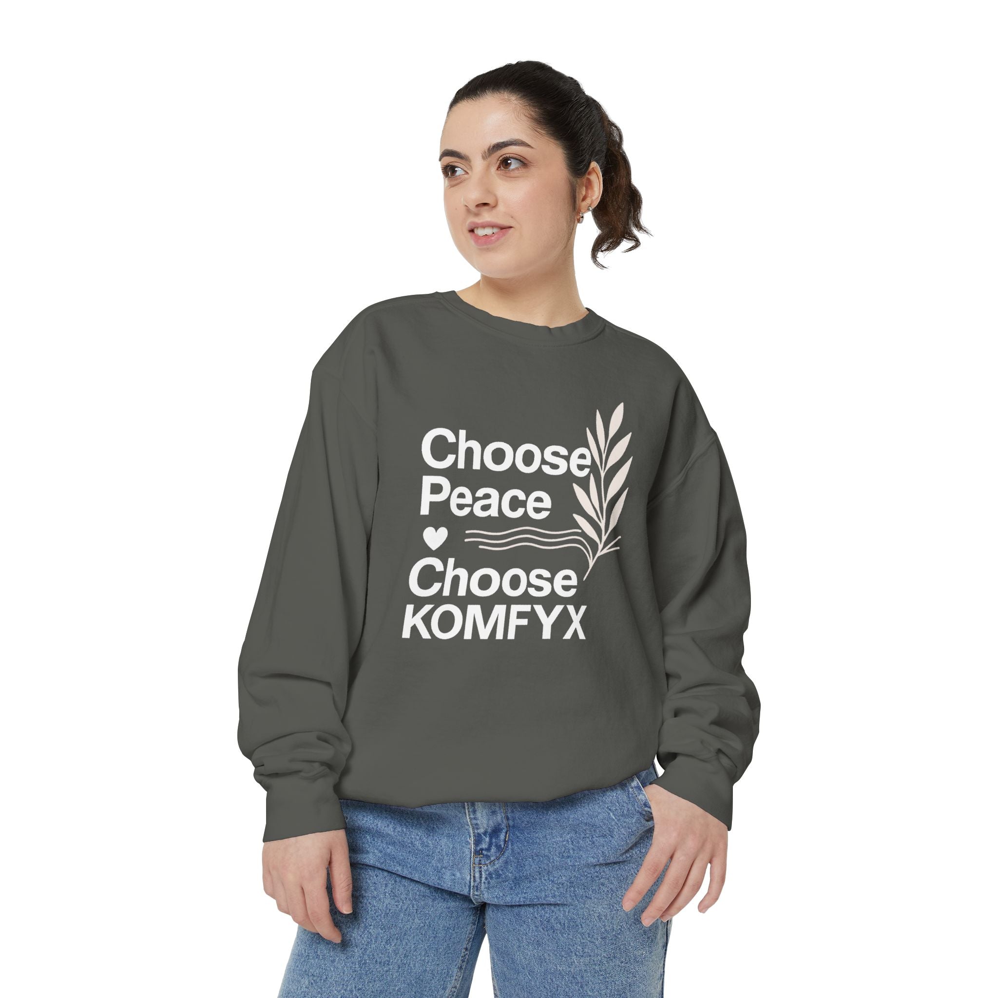 Choose Peace, Choose KOMFYX - Garment-Dyed Sweatshirt