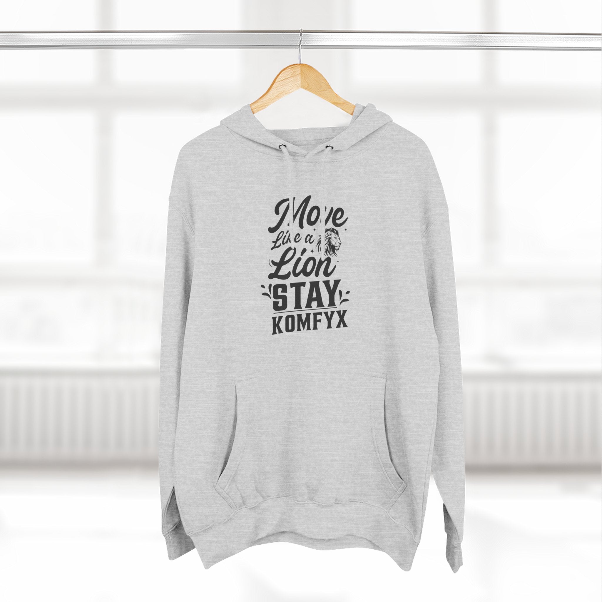 Move like a lion - Three-Panel Fleece Hoodie