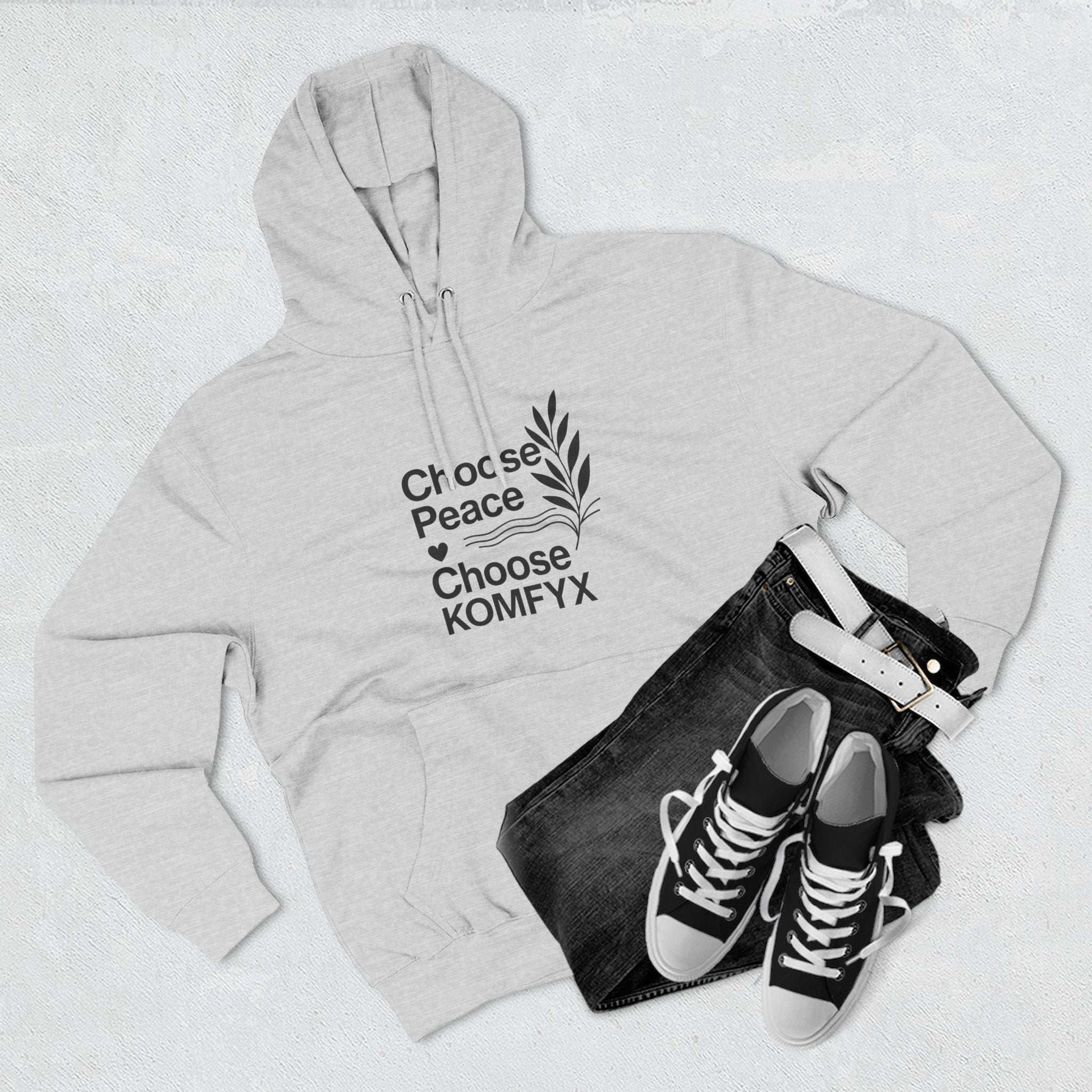 Choose Peace, Choose KOMFYX - Three-Panel Fleece Hoodie
