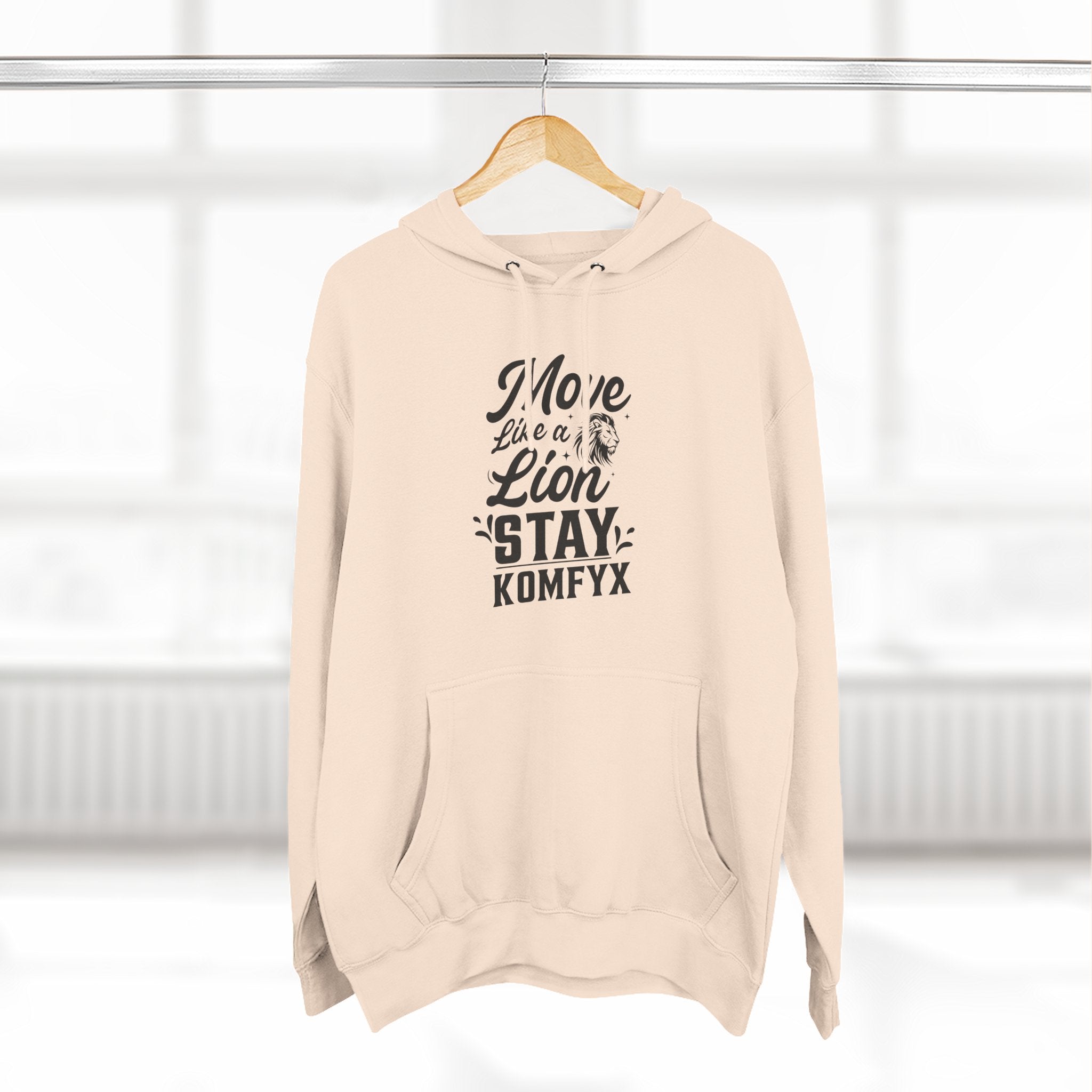 Move like a lion - Three-Panel Fleece Hoodie