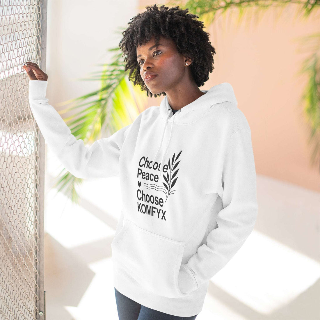 Choose Peace, Choose KOMFYX - Three-Panel Fleece Hoodie