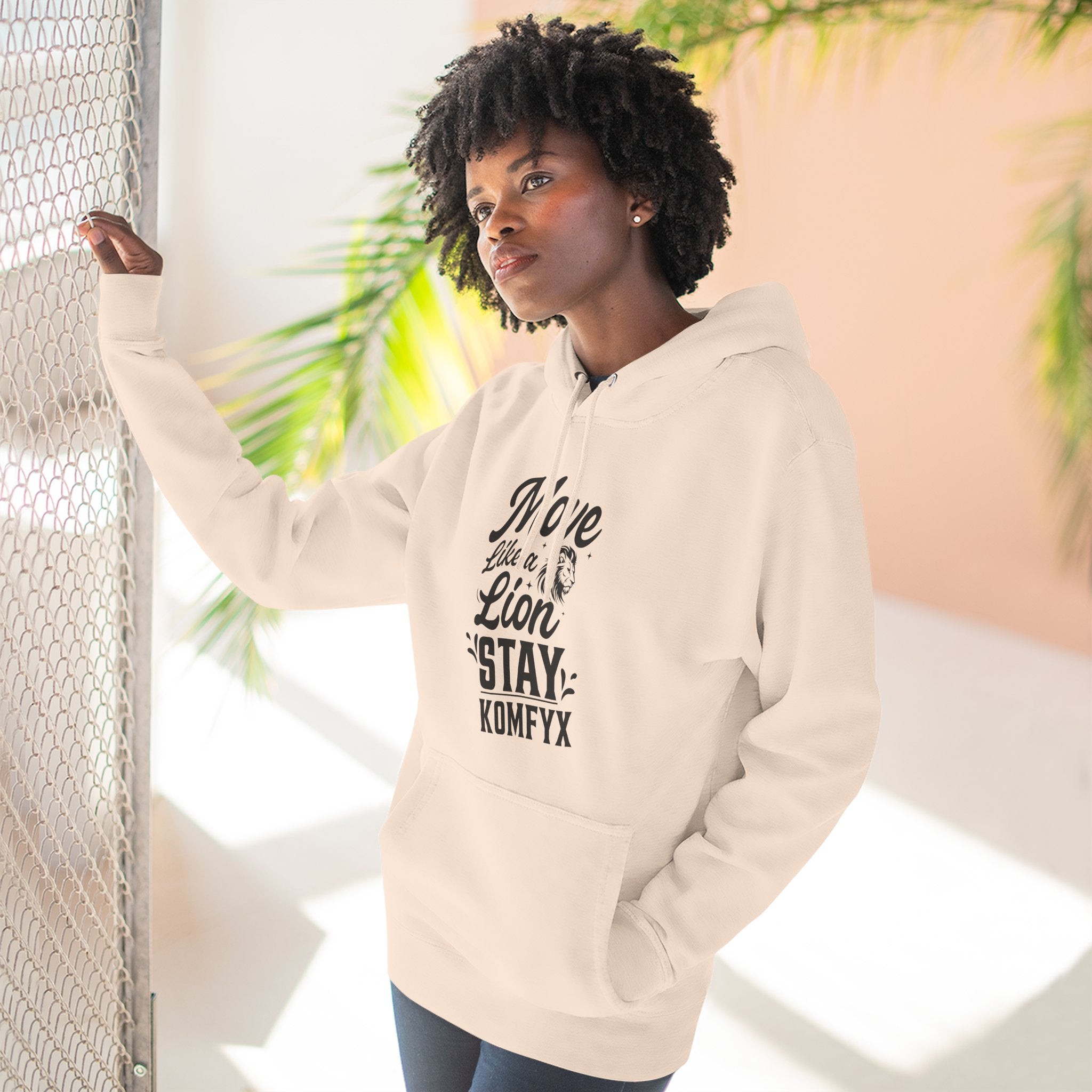 Move like a lion - Three-Panel Fleece Hoodie