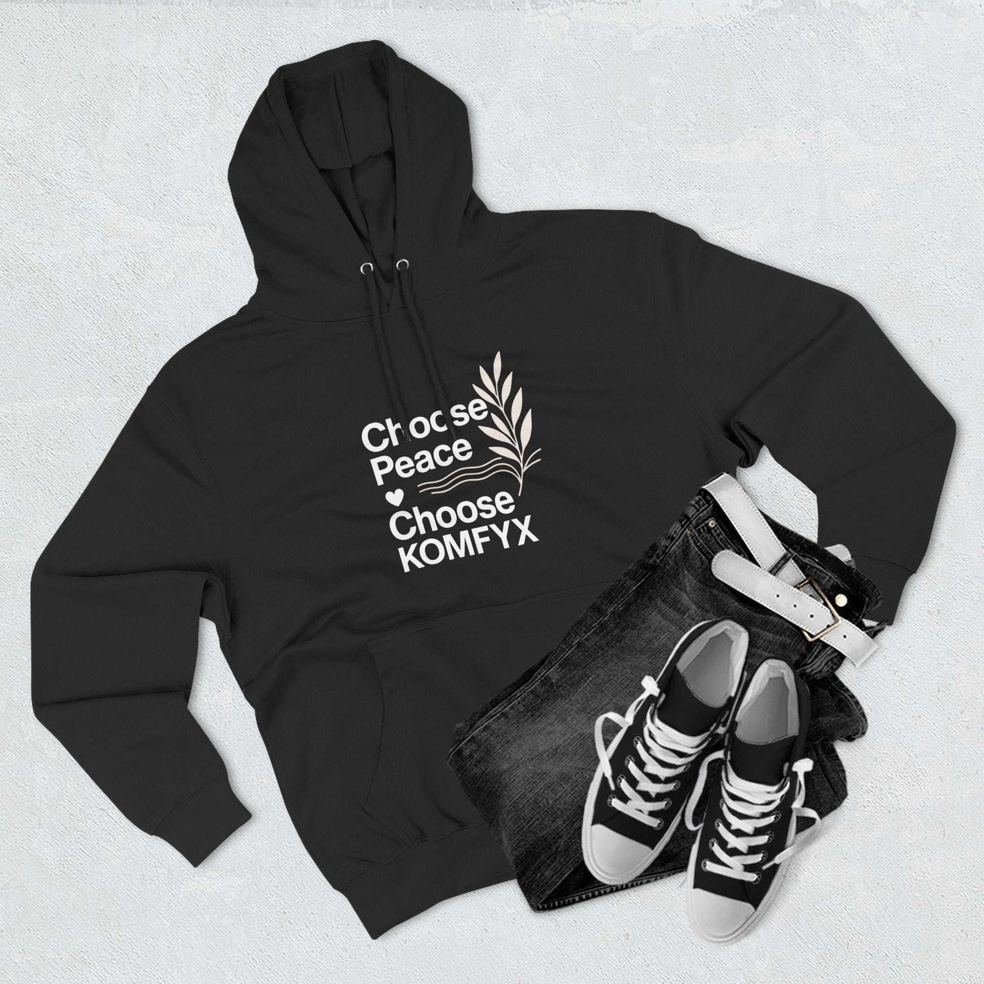 Choose Peace, Choose KOMFYX - Three-Panel Fleece Hoodie