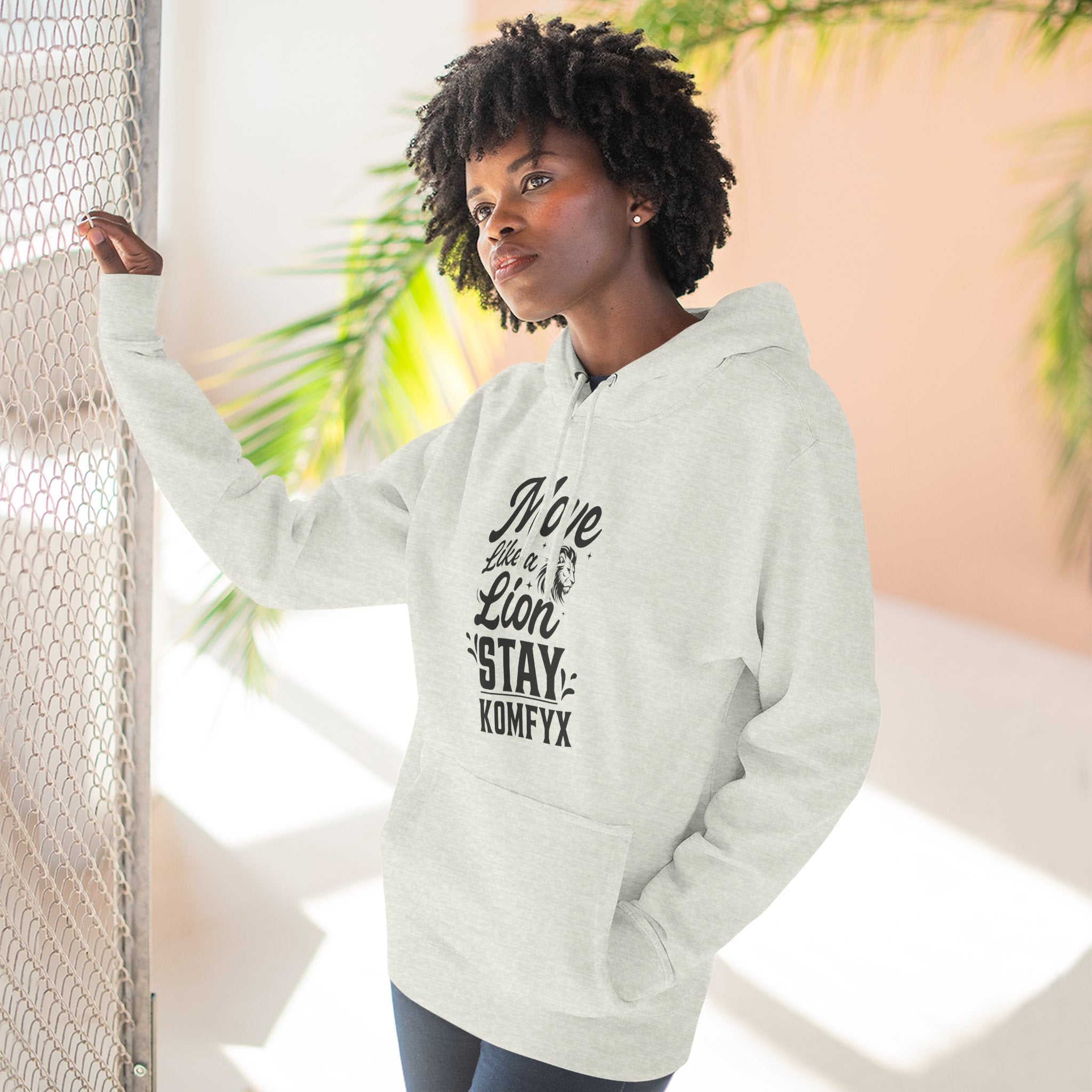Move like a lion - Three-Panel Fleece Hoodie
