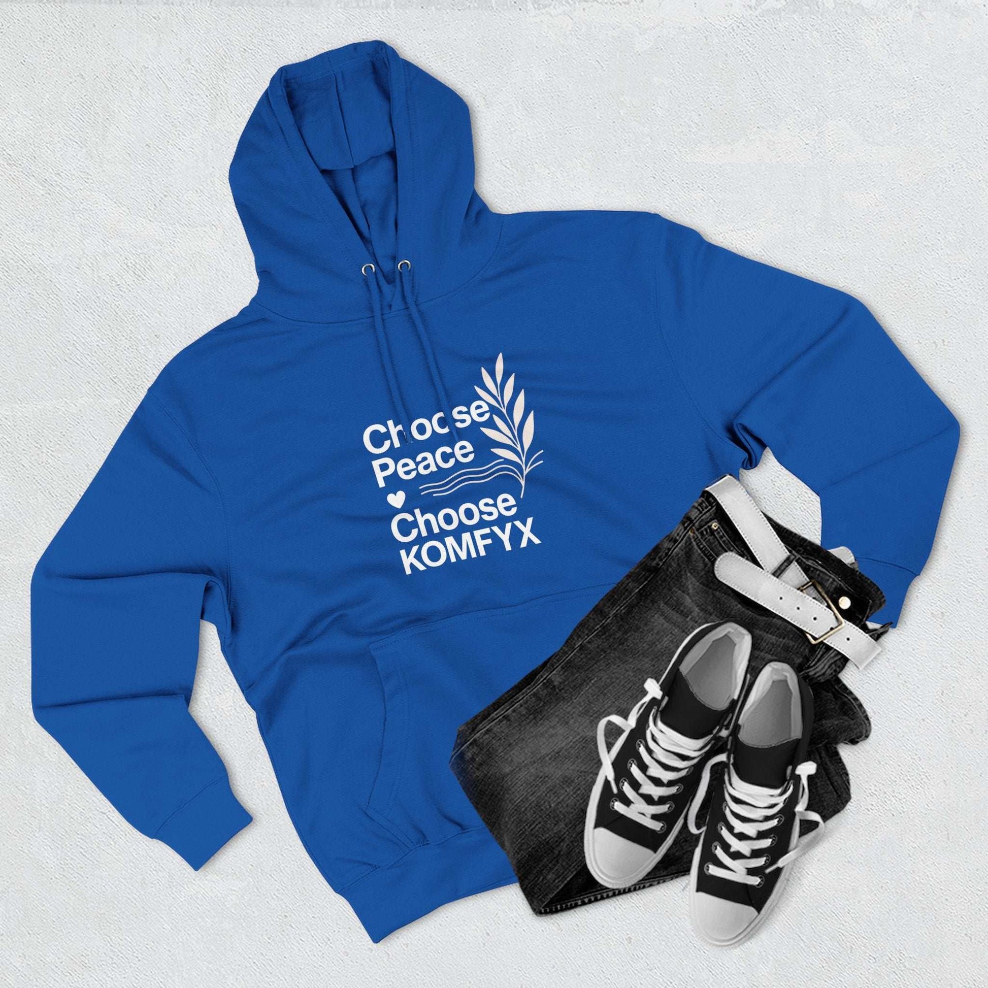Choose Peace, Choose KOMFYX - Three-Panel Fleece Hoodie