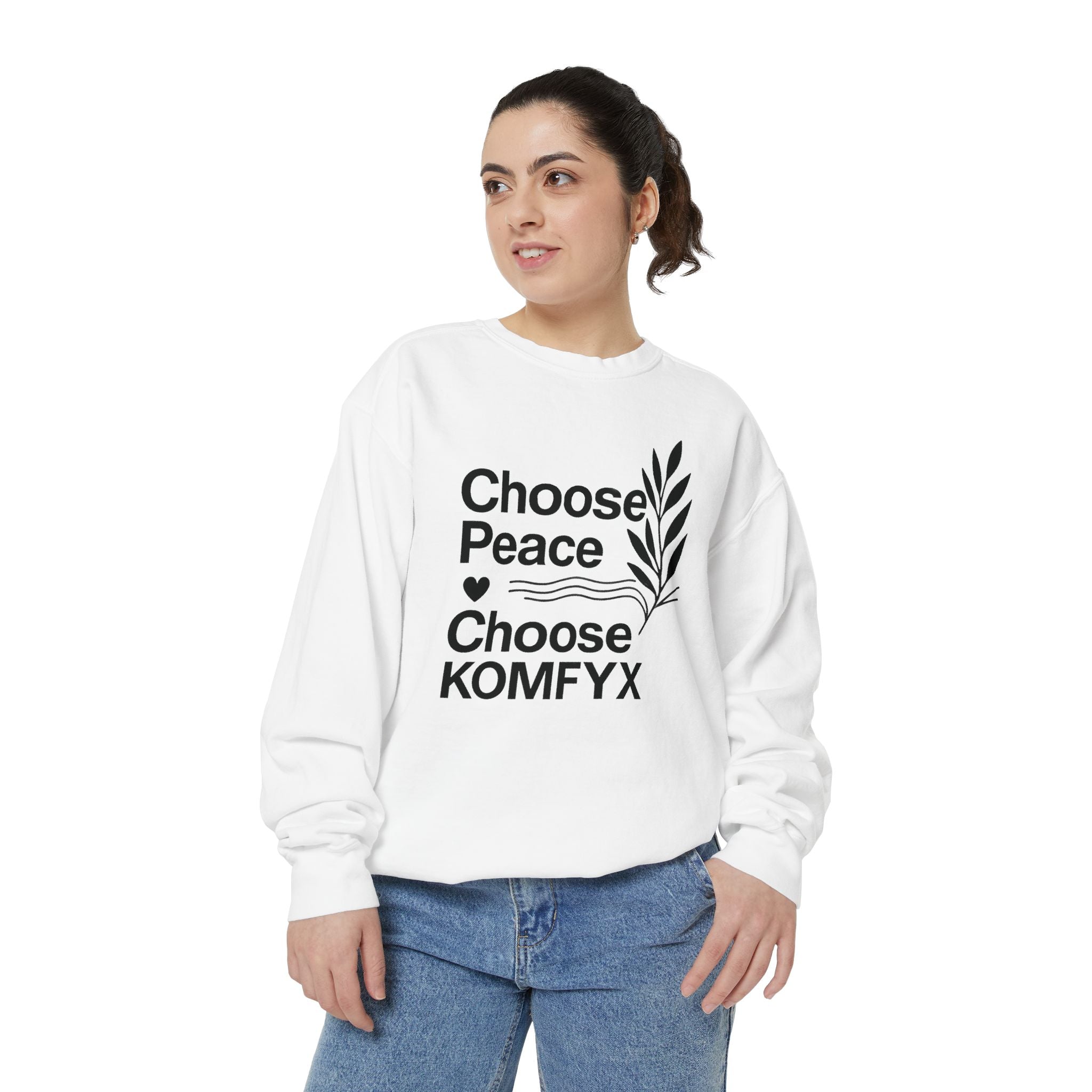Choose Peace, Choose KOMFYX - Garment-Dyed Sweatshirt