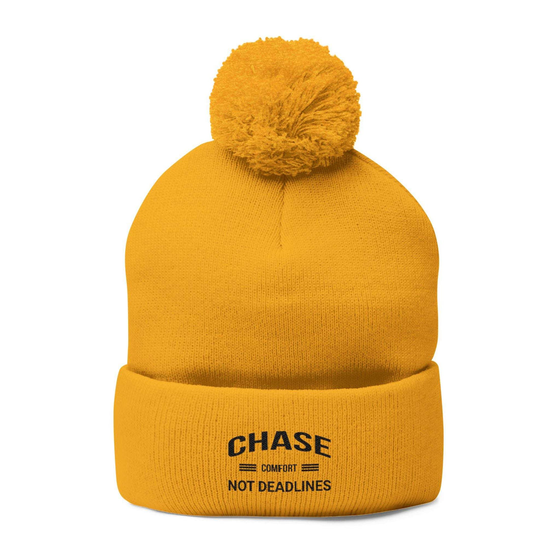 Chase Comfort , Not Deadlines - Pom-Pom Knit Cap