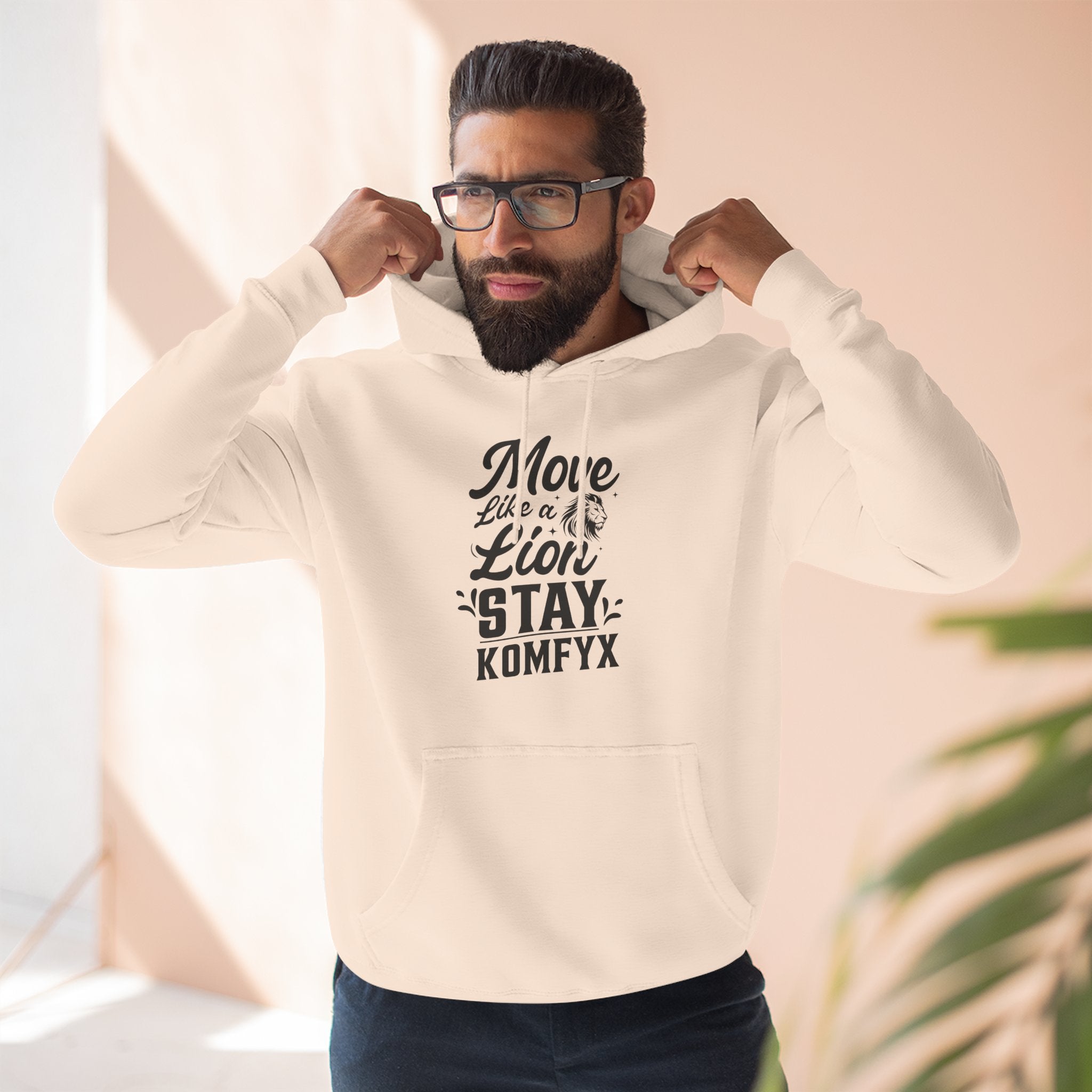 Move like a lion - Three-Panel Fleece Hoodie
